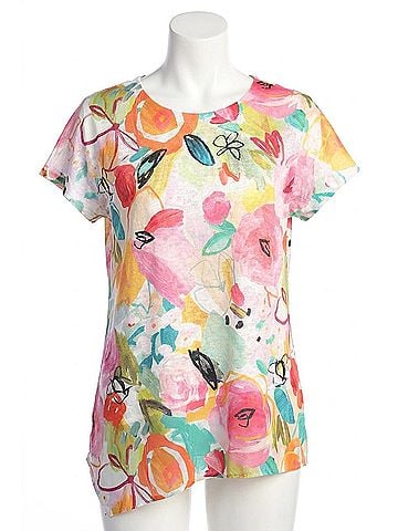 Jess & Jane Knit Asymmetric Top in Sangria Light (view 1)