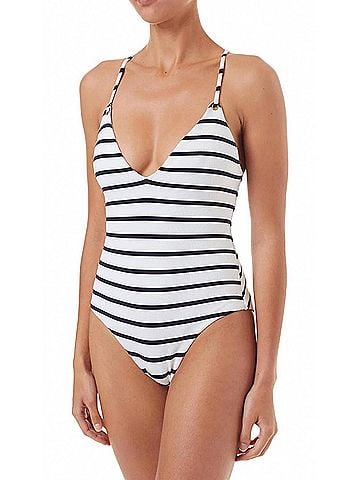 Melissa Odabash Catalina Marine Over The Shoulder Cross Back Swimsuit (view 2)