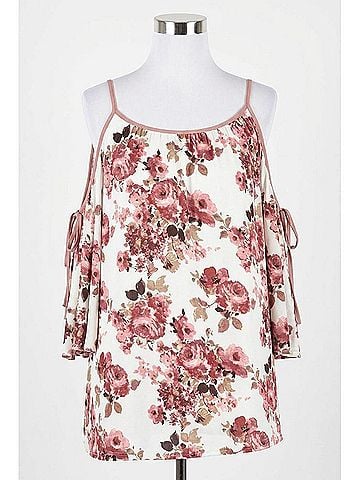 Oddi Women's Floral Swing Top in Off White (view 1)
