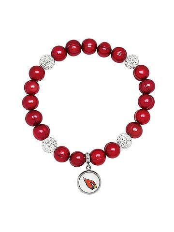 Honora Arizona Cardinals Stretch Pearl & Crystal Bracelet (view 1)