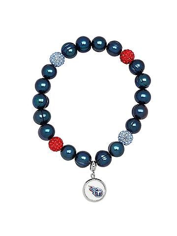 Honora Tennessee Titans Stretch Pearl & Crystal Bracelet (view 1)