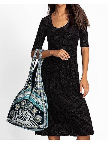 Johnny Was Women's Oliver Slouchy Velvet Tote Bag (view 2)