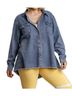 Umgee Blue Button Down Denim Shacket - Plus in Blue Size XL - photo 2