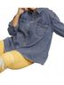 Umgee Blue Button Down Denim Shacket - Plus in Blue Size 1X - photo 4