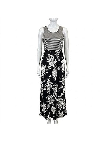 White Birch Floral Tank Maxi Dress in Black/White (view 1)