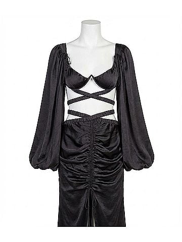 For Love & Lemons Pia Bra Top in Black (view 1)