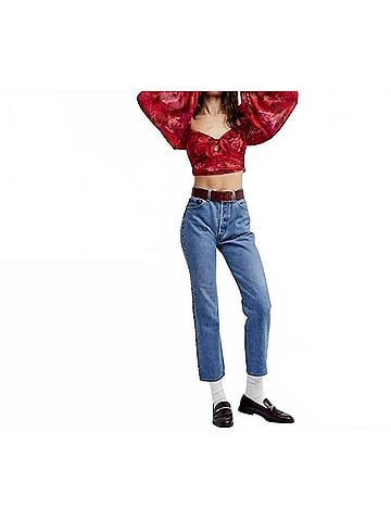 For Love & Lemons Trisha Crop Top in Red (view 2)