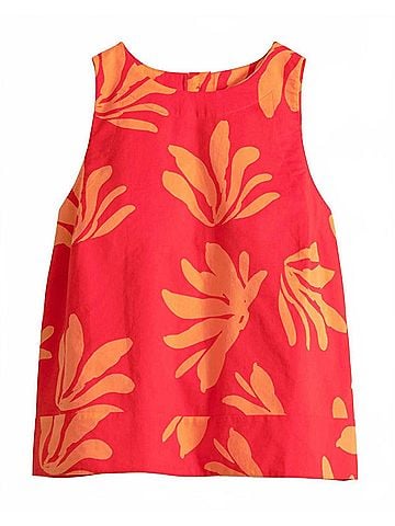 Southern Tide Simone Leafy Luxe Tank in Poppy Red (view 1)