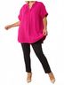 Entro Solid Pink Textured Placket Top in Magenta Size 2X - photo 5