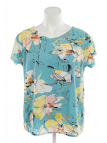 Jess & Jane Women Bora Bora Light Weight Tee in Aqua Pront (view 1)