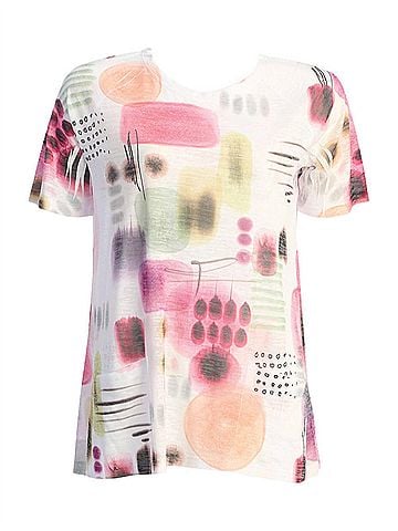 Jess & Jane Women's Verona Patch Pocket Burnout Top in White (view 2)