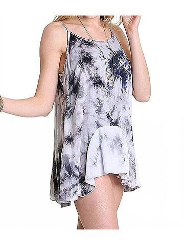 Umgee Tie Dye Cami Tank Top in Grey (view 2)