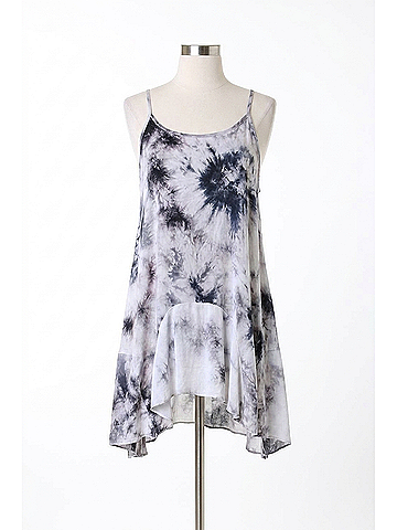 Umgee Tie Dye Cami Tank Top in Grey (view 1)