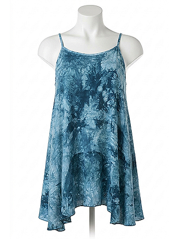 Umgee Tie Dye Cami Tank Top in Teal (view 1)