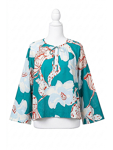 Cleobella Abby Blouse in La Rouge North Sea Print (view 1)