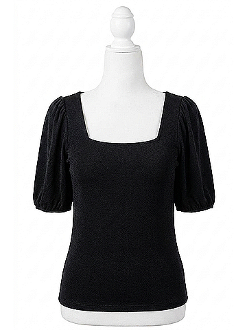 White Birch A Total Vision Square Neck Bodysuit in Black (view 1)