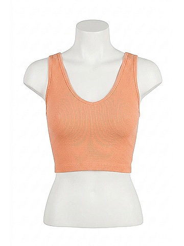 White Birch Tell Me More Crop Tank in Coral (view 1)