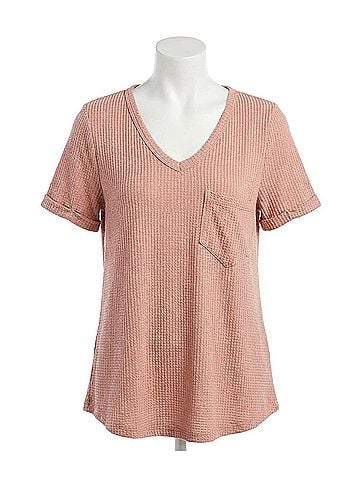 Entro Textured Pocket Top in Mauve (view 1)