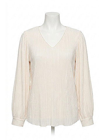 Joseph Ribkoff Pleated Knit Top in Off White (view 1)