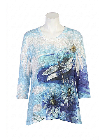 Jess & Jane Butterfly Top in Sky (view 1)