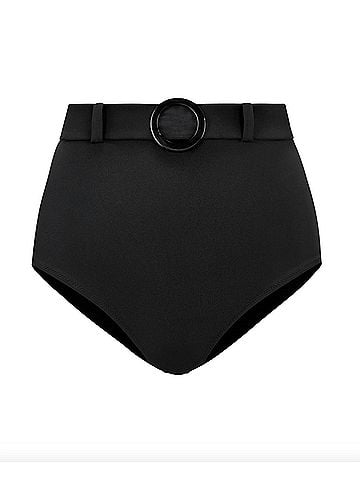 EVARAE Women's Elena Bikini Bottom in Black (view 1)