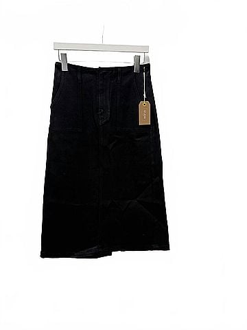 Le Jean Women's Jocelyn Skirt in Black Coated (view 1)