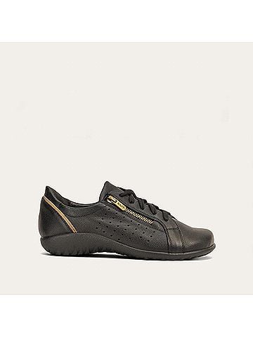 Naot Women's Moko Lace Up Shoe in Soft Black Leather/Khaki Beige Leather (view 2)