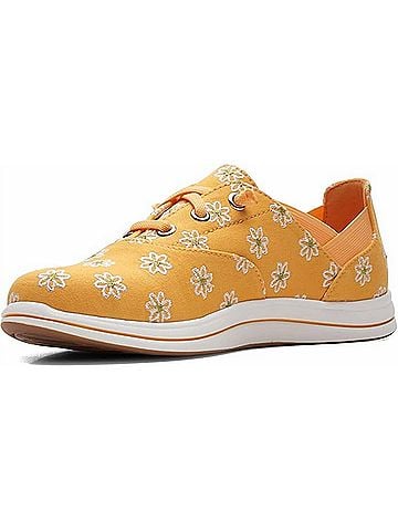 Clarks Women's Breeze Ave Slip On Canvas Sneakers in Yellow Interest (view 2)
