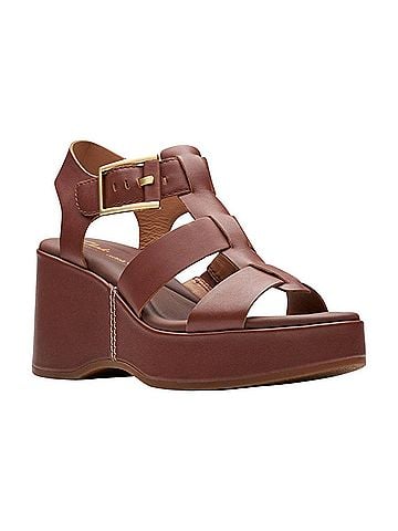 Clarks Women's Manon Cove Sandals in Tan Leather (view 1)