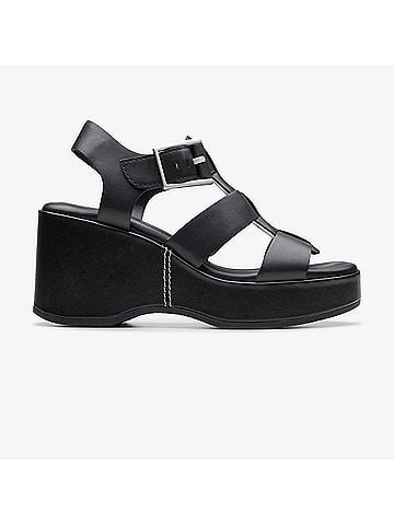 Clarks Women's Manon Cove Sandals in Black Leather (view 1)