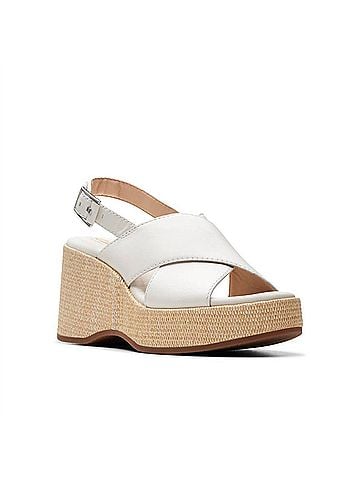 Clarks Women's Manon Wish Sandals in Off White Leather (view 2)