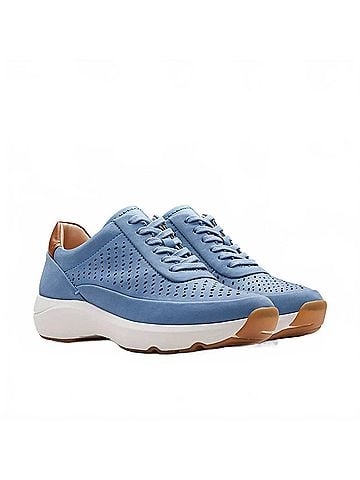 Clarks Women's Tivoli Grace Sneakers in Blue Nubuck (view 2)