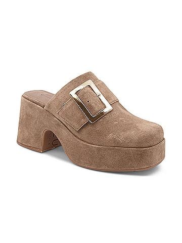 Chocolat Blu Women's Haze Buckle Mule in Toffee Suede (view 2)