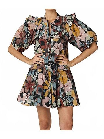 Cleobella Tatiana Mini Dress in Foraged Violets (view 2)