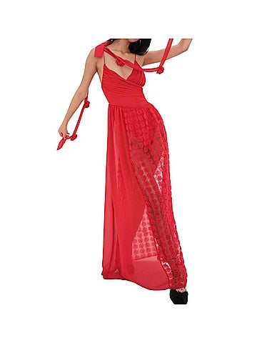 For Love & Lemons Hannah Maxi Dress in Red (view 2)