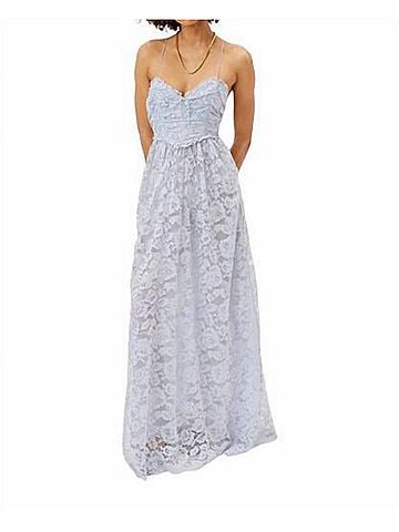 For Love & Lemons Women's Joelle Maxi Dress in Blue (view 2)