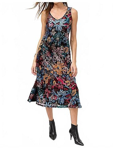 Johnny Was Rosali Sequin Dress in Black (view 2)