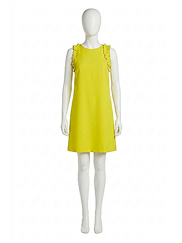 Joseph Ribkoff Sleeveless Casual Shift Dress in Yellow (view 1)