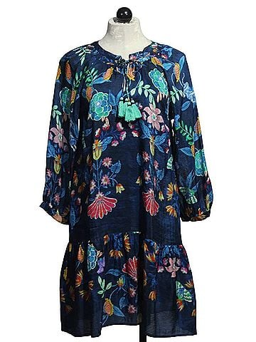 Johnny Was Tassel 3/4 Sleeves Dress in Elizabeth (view 1)