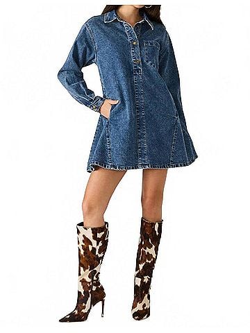 Steve Madden Edith Denim Dress in Blue (view 2)