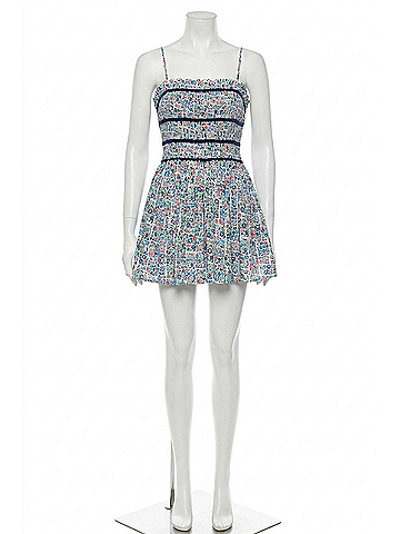 Free People Bali Checked Out Sundress in Multi Blue (view 1)