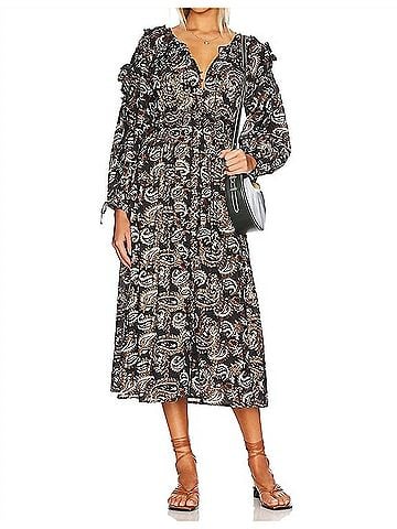 Cleobella Corrine Midi Dress in Avalon Block Print (view 2)