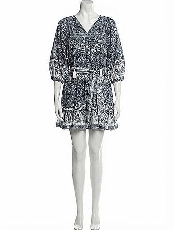Cleobella Magdalena Mini Dress in Rishi Block Print (view 1)