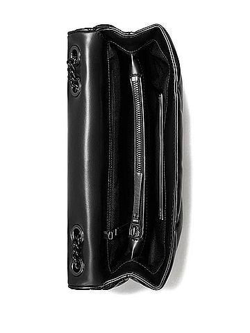 Tory Burch Kira Quilted Leather Shoulder Bag in Powder-Coated Black (view 2)
