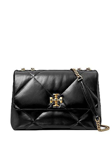 Tory Burch Kira Diamond-Quilted Convertible Shoulder Bag in Black (view 1)