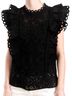 Veronica Beard 100% Cotton Floral Black Short Sleeve Top Size 0 - photo 1