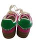 Project Cloud 100% Leather Solid Stripes Pink Green Sneakers Size 6 - photo 2