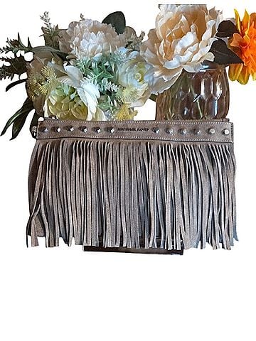 MICHAEL Michael Kors Billy Suede Fringe Zip Clutch (view 1)