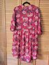 Torrid 100% Polyester Floral Red Pink Blue Casual Dress Size 1X - photo 5
