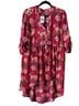Torrid 100% Polyester Floral Red Pink Blue Casual Dress Size 1X - photo 1